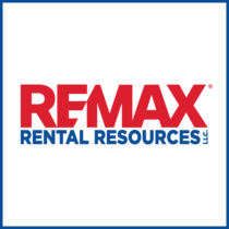 Remax Rental Resources Logo white background blue edge
